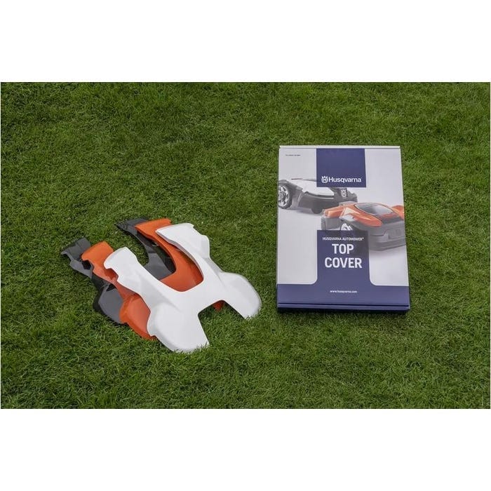 20b489f9a75e4574d4bc69946aea986f.jpg Coque top cover Orange pour robot de tonte Automower 435X – Image 1