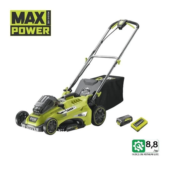 25dd3355e642a328fae863959501f429.jpg Tondeuse tractée POWER ASSIST 36V 46cm(1x5,0Ah)RLM36X46H50PG – Image 1